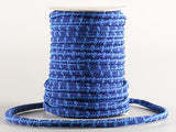 Chirimen Fabric Cord - 1/6in Shuriken Square Pattern Blue (Quantity) 1＝1yard