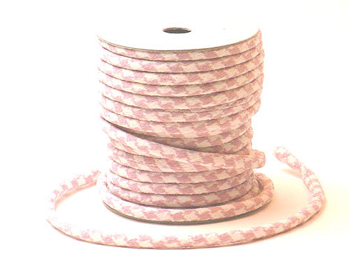 Chirimen Fabric Cord - 1/6in Pink Houndstooth Check (Quantity) 1＝1yard