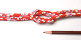 Chirimen Fabric Cord - 1/3in Romantic Cherry Blossoms on Red (Quantity) 1＝1yard