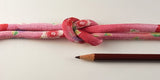 Chirimen Fabric Cord - 1/3in Cute Peonies Red/Dark Pink (Quantity) 1＝1yard