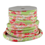 Chirimen Fabric Cord - 1/3in Spring Blossoms Yerrow-Green (Quantity) 1＝1yard