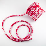 Chirimen Fabric Cord - 1/3in Spring Blossoms Red (Quantity) 1＝1yard