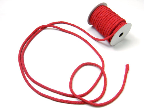 Solid Chirimen Fabric Cord - 1/8in Red (Quantity) 1＝1yard