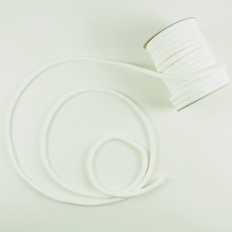 Solid Chirimen Fabric Cord - 1/8in White (Quantity) 1＝1yard