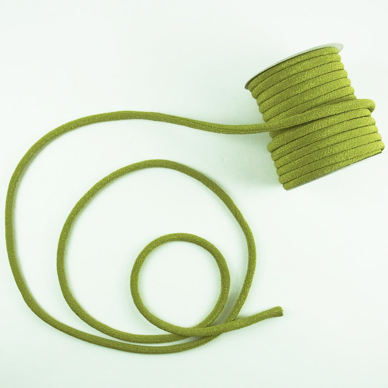 Solid Chirimen Fabric Cord - 1/6in Moegi Yellow-Green (Quantity) 1＝1yard
