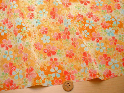 Cherry Party on Yellow (Length) 1＝0.25yard