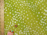 White Cherry Blossoms on Geometric Pattern - Yellow-Green (Length) 1＝0.25yard