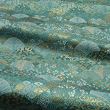 Nishijin-ori Brocade Patterned Waves on Peacock Green (Length) 1＝0.25yard