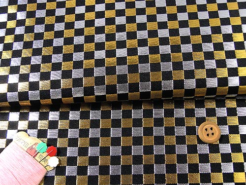 Nishijin-ori Brocade Gold & Silver Traditional Square Pattern (Length) 1＝0.25yard