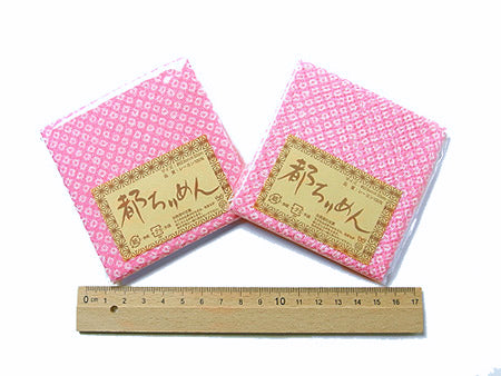 Pre-Cut Chirimen: Kanoko Dots on Pink