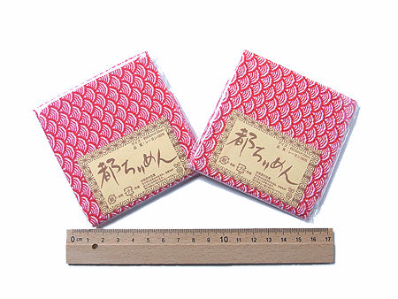Pre-Cut Chirimen - Traditional Wave Pattern - Rose Red
