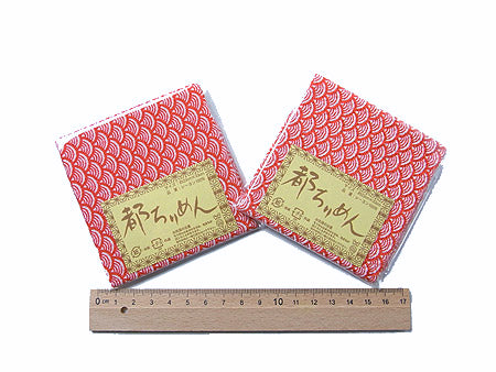 Pre-Cut Chirimen - Traditional Wave Pattern - Red
