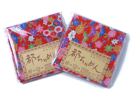 Pre-Cut Chirimen: Flowers & Traditional Patterns - Red