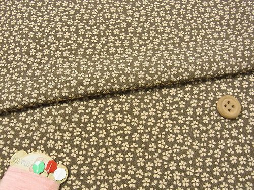 Tiny Cherry Blossoms in Brownish Gray (Length) 1＝0.25yard