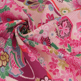 Floral Noshi Bundles & Lucky Mallets - Pink/Adzuki Red (Length) 1＝0.25yard