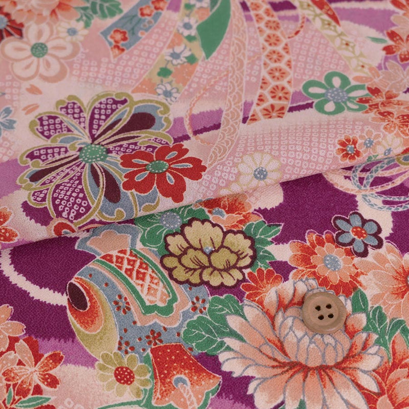 Floral Noshi Bundles & Lucky Mallets - Purple (Length) 1＝0.25yard