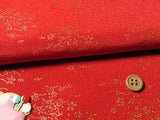 Gold Cherry and Grass - Red (Length) 1＝0.25yard