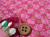 Tiny Blossoms on Traditional Square Pattern - Pink (Length) 1＝0.25yard