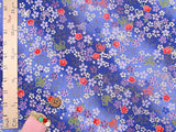 Cherry Blossoms and Fluffy Butterflies on Blue (Length) 1＝0.25yard