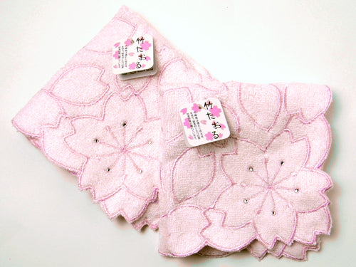 Hand Towel Made from Bamboo Fiber - Cherry Blossoms Pink
