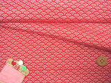 Traditional Wave Pattern - Red (Length) 1＝0.25yard