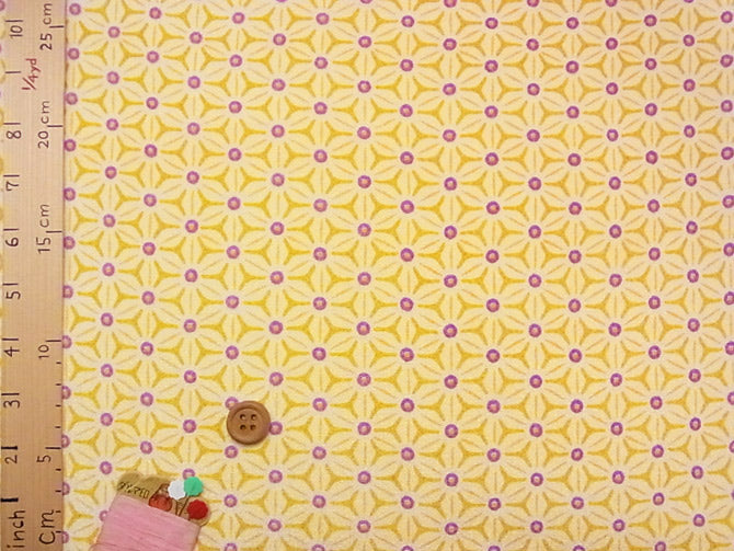 Asanoha Star Kaleidoscope Pattern - Mustard Yellow (Length) 1＝0.25yard