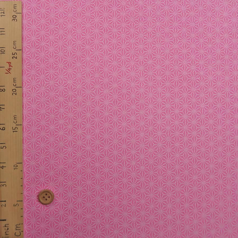 Dotted Asanoha Star Pattern on Pink (Length) 1＝0.25yard