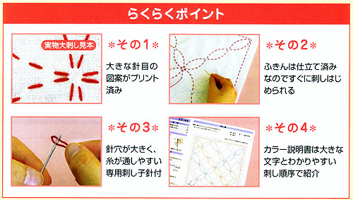 Easy Sashiko Kit Dish Towel - Shippo Joints