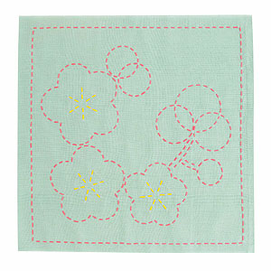 Easy Sashiko Kit Dish Towel - Ume Blossoms