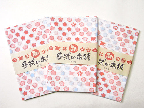 Tenugui Japanese Towel - Flowers & Plovers Pink