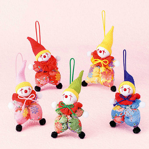 Chirimen Five Color Charms Kit - Clowns (set of 5)