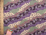 Japanese Flowers & Patterns in Michinaga Design - Purple (Length) 1＝0.25yard